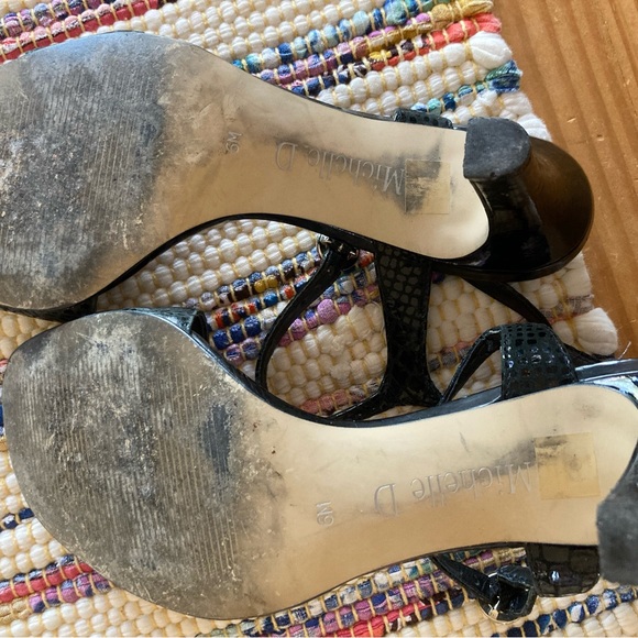 Black leather strappy sandals, 6, Michelle D, - Picture 4 of 6